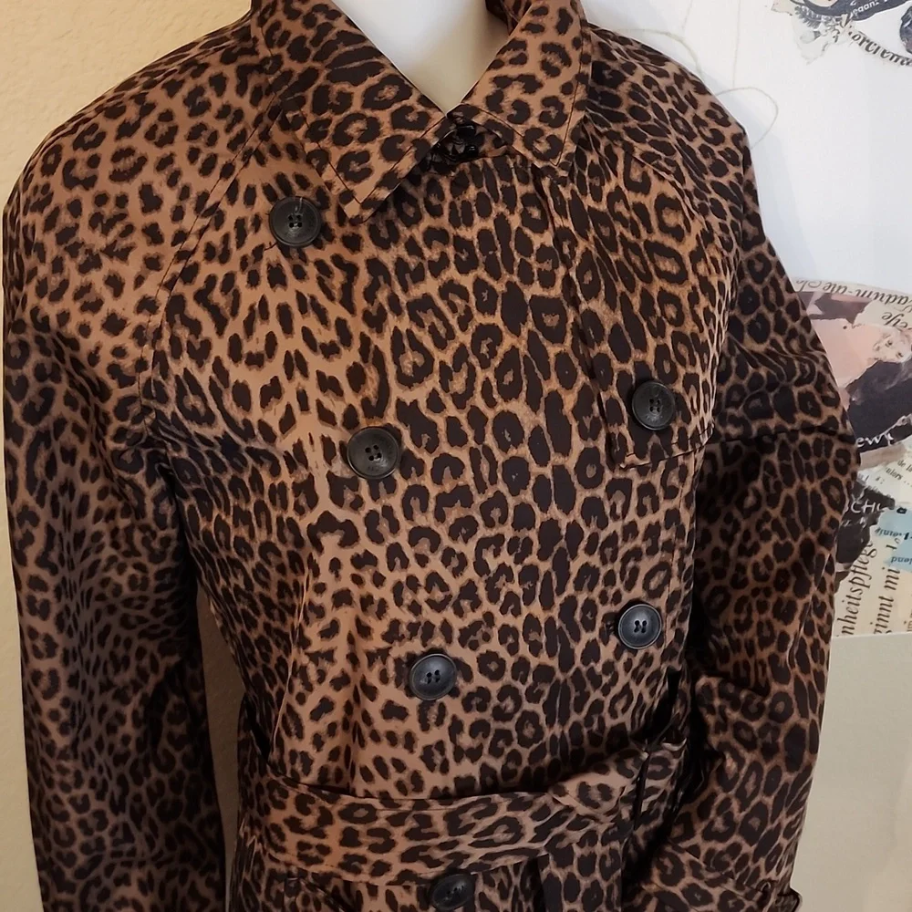 NWT Rebecca Minkoff LEOPARD Animal Print MAXI TRENCH Coat - Picture 6 of 14